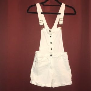 White Overall Shorts